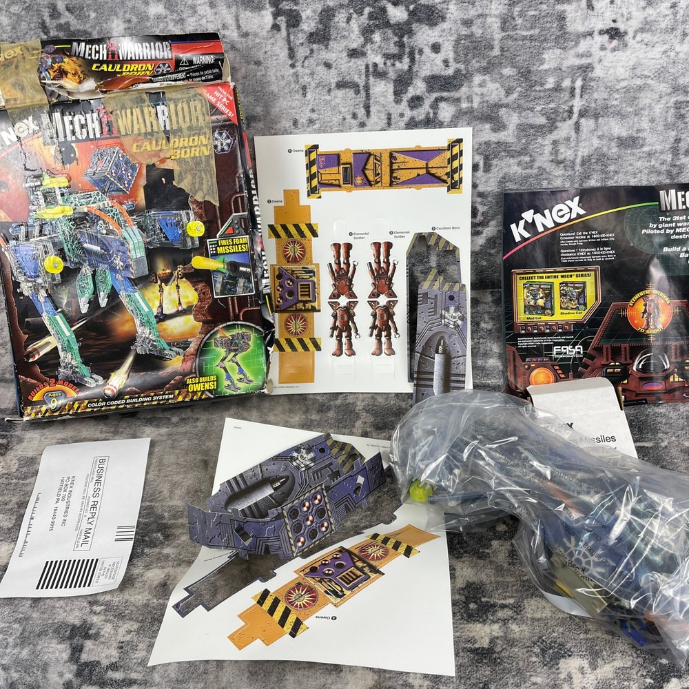 Vtg K'NEX MechWarrior Cauldron-Born Owens 2-in-1 Building Set Retro PC Game